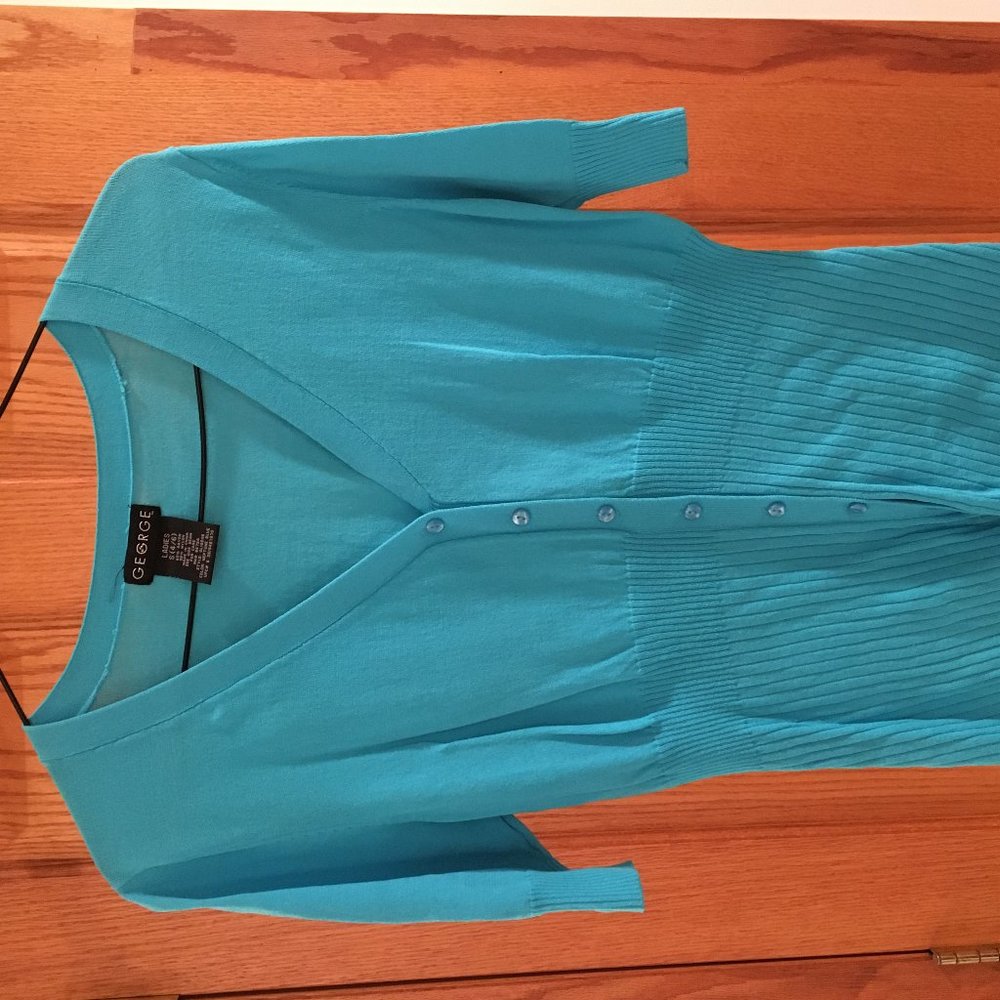 V-Neck Button Front Short-Sleeved Sweater